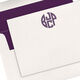 4 Initial Monogram Flat Note Cards - Letterpress Image 1 of 3